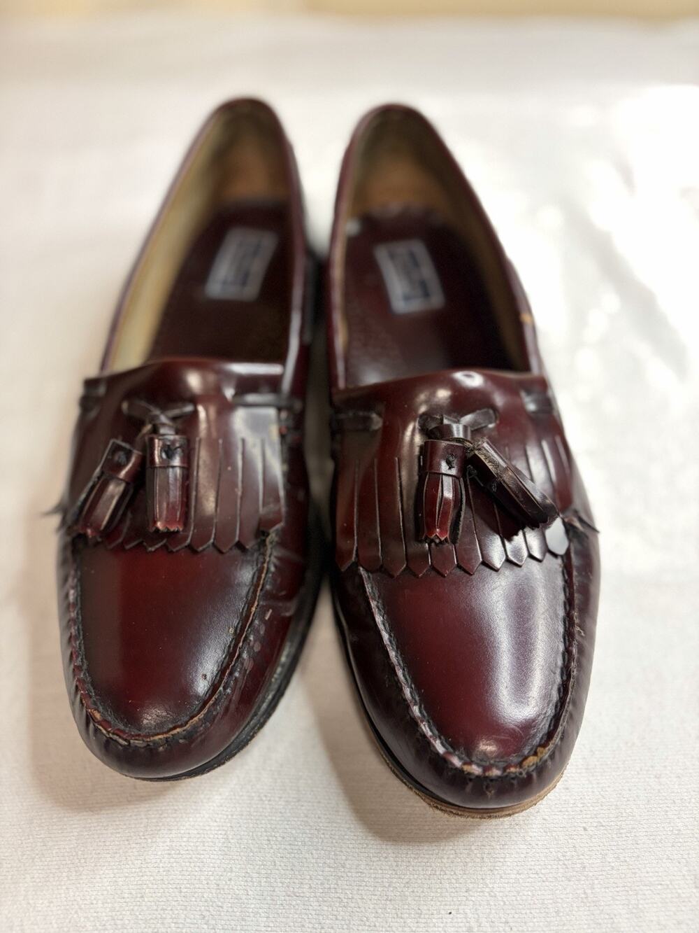 VTG Bostonian Heritage Tassel Loafers Men’s 9.5 /10 Leather Sole Burgundy USA
